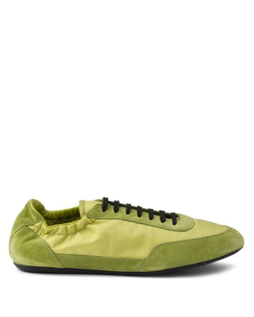 Prada Green Collapse Suede Trainers for men