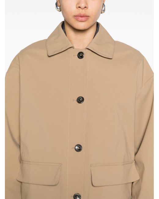 Herno Natural Spread-collar Single-breasted Coat