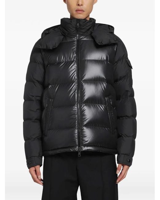Moncler Black Maya Quilted Hooded Jacket for men