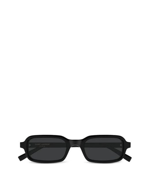 Saint Laurent Black Rectangle-Frame Sunglasses