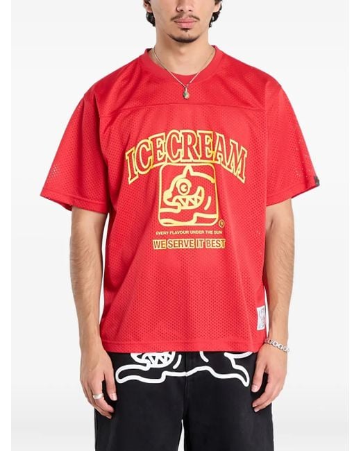 ICECREAM Red Logo-Print T-Shirt for men