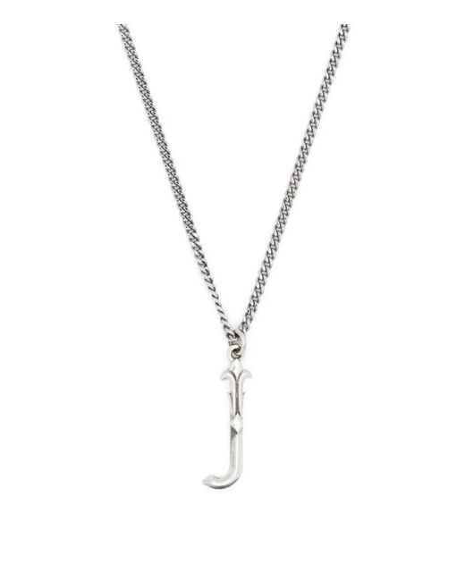 Emanuele Bicocchi Metallic Alphabet Pendant Necklace