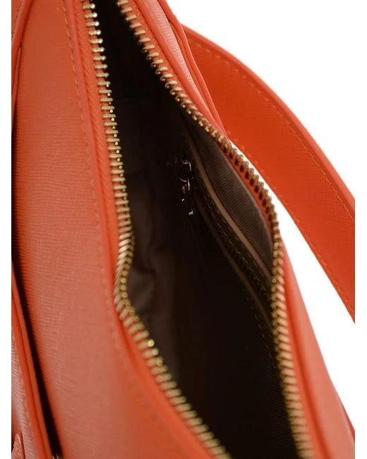 Moschino Orange Embossed-Heart Tote Bag