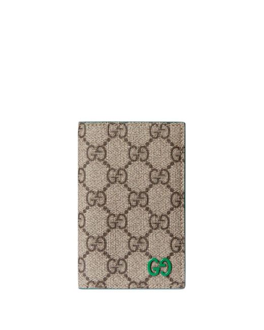 Porte-cartes en toile GG à plaque logo Gucci pour homme en coloris Blanc |  Lyst