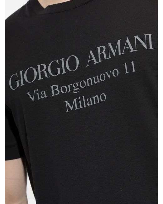 Giorgio Armani Black Cotton T-Shirt for men
