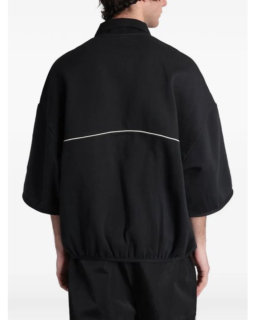 Fear Of God Black Piped Oversized Polo Shirt for men