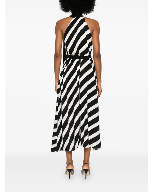 Nissa White Gestreiftes Midikleid
