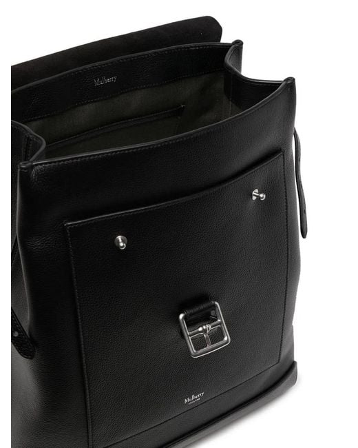 Mulberry Black Chiltern Logo-Embossed Backpack for men