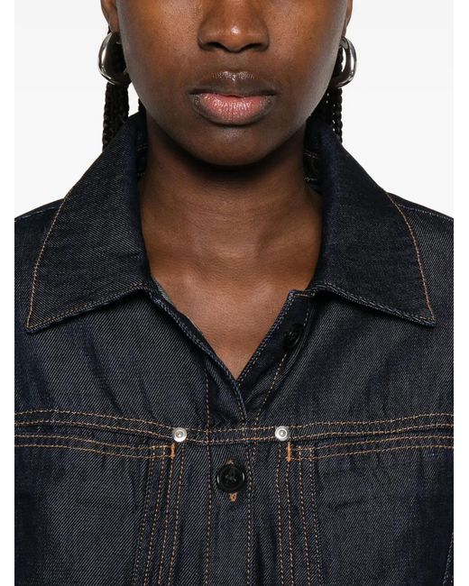 IRO Black Long-Sleeve Denim Jumpsuit