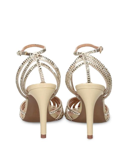Bibi Lou Natural Crystal-Embellished Heeled Sandals