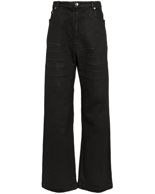 Rick Owens Black Whiskering-effect Cropped Jeans for men