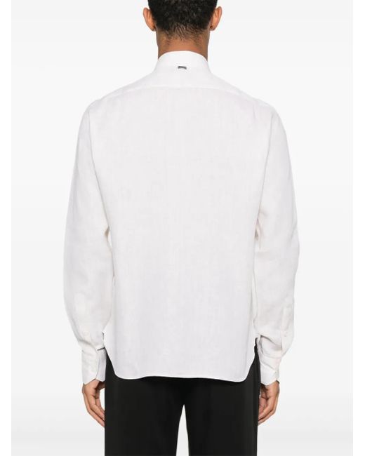 メンズ Herno リネンシャツ White