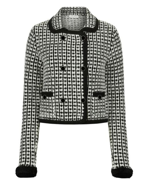 Nina Ricci Black Tweed-Effect Double-Breasted Jacket