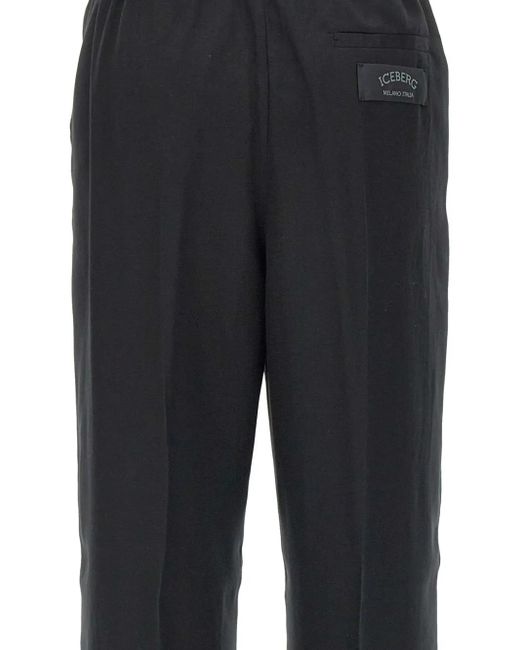 Iceberg ロゴパッチ パンツ Black