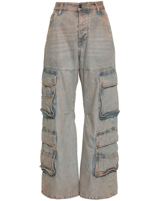 DIESEL Gray 1996 D-sire 0kiai Low-rise Cargo Jeans
