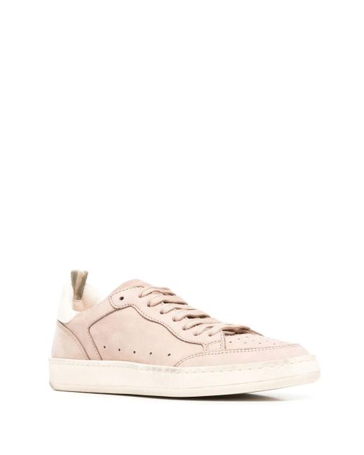 Officine Creative Pink Smooth Lace-Up Sneakers