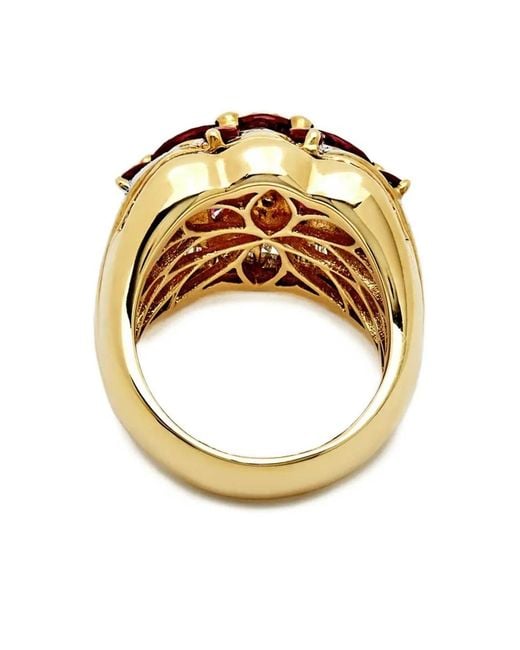 Jewels Aficionado 18Kt Geelgouden Ring Met Robijn En Diamant in het Red