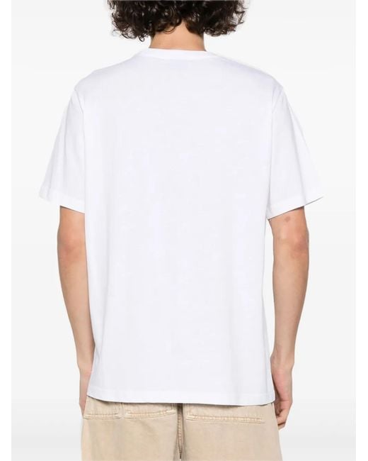 Paul Smith White Skull Sticker Organic-Cotton T-Shirt for men