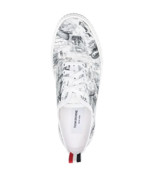 Thom Browne White Heritage Two-Tone Brogue Shoes