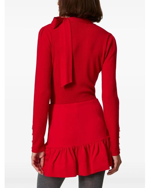 Twinset Red Flounced Miniskirt