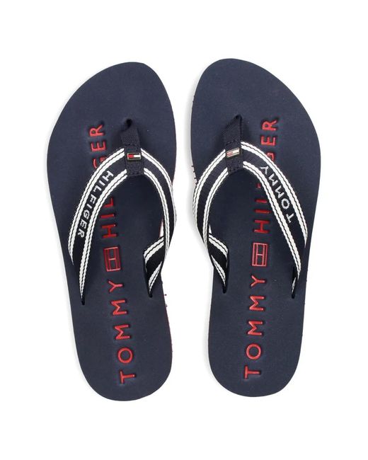 Tommy Hilfiger Blue Striped Flip-Flops