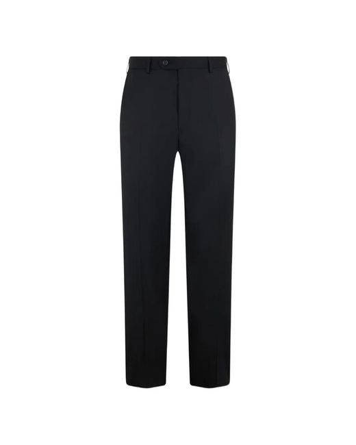 Brooks Brothers Black Flat-Front Virgin Wool Trousers for men
