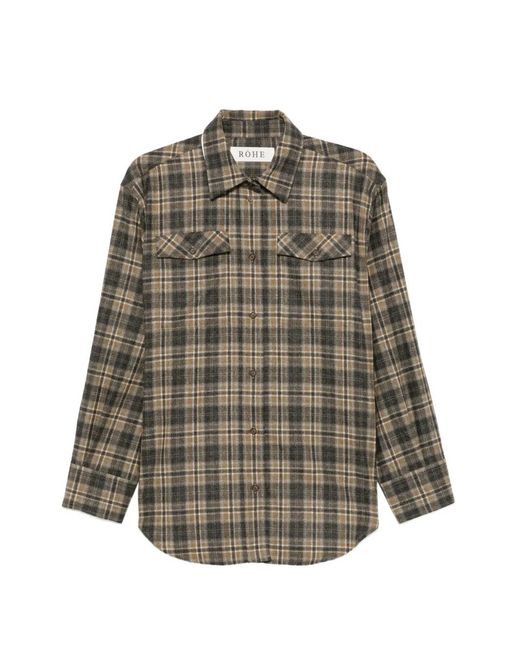 Rohe Gray Western Checked Overshirt