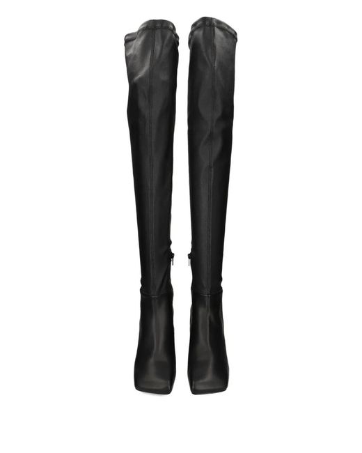 Vic Matié Black Square-Toe Over-The-Knee Boots