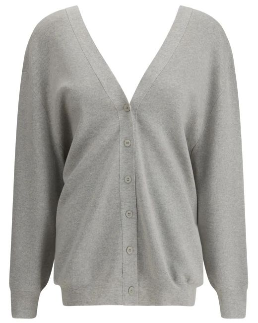 Sa Su Phi Gray V-Neck Button-Up Cardigan