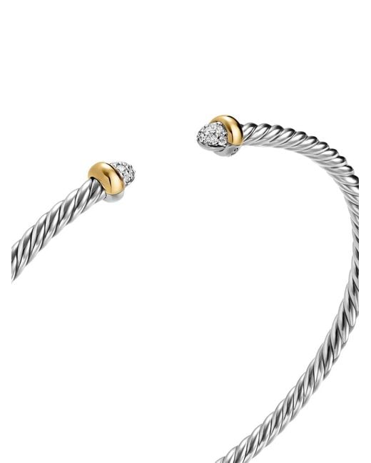 David Yurman White Micro Cable Flex Bracelet