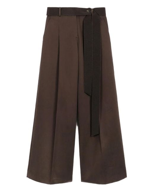 Ports 1961 Brown Pantalon À Design Plissé