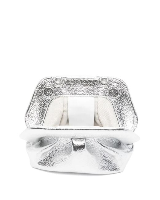 THEMOIRÈ White Magnetic-Fastening Clutch Bag