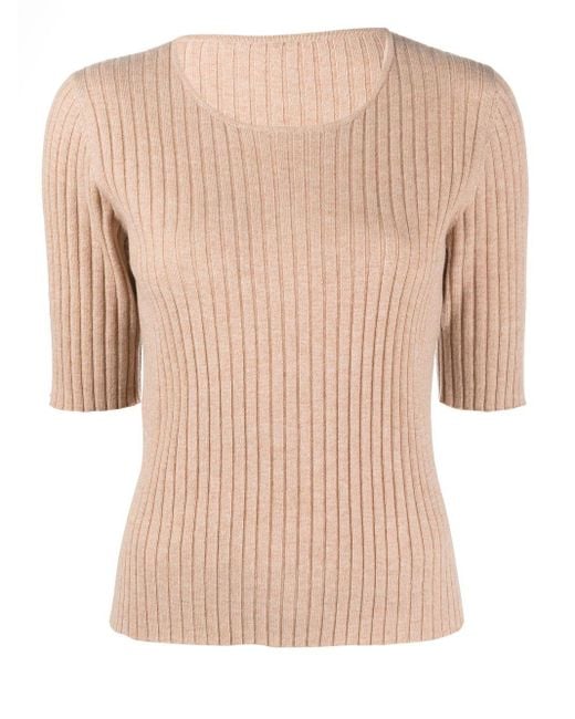 Eres Intime Ribbedknit Top in Natural Lyst Canada