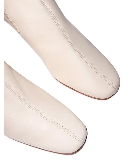 By Far White Almond-Toe Ankle Boots