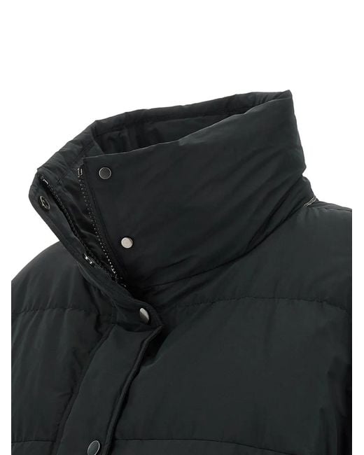 Brunello Cucinelli Black Monili-Detail Cropped Puffer Jacket