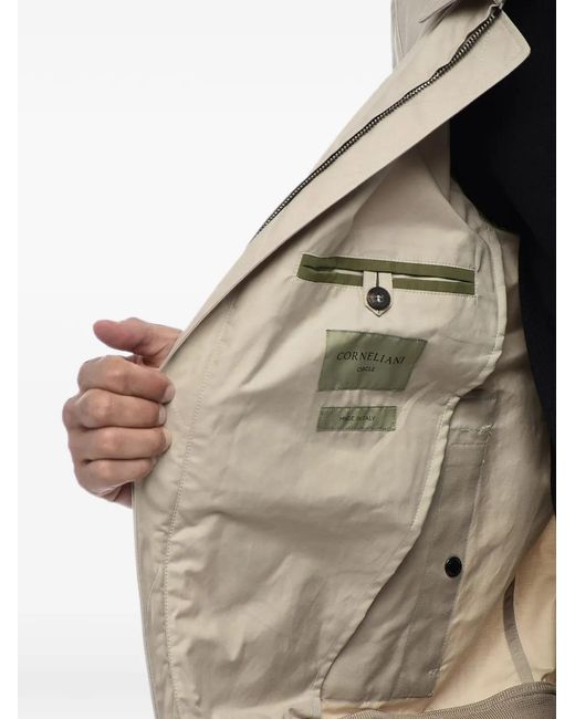 Corneliani Natural Zip-Up Flap-Pocket Shirt Jacket for men