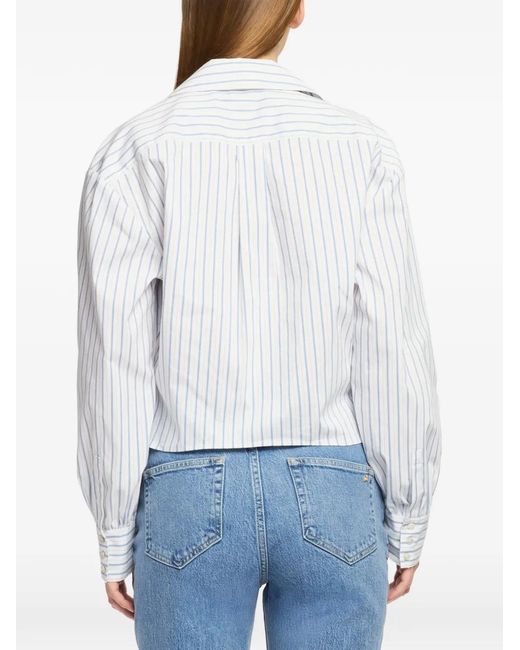 Cinq À Sept White Embellished Striped Tie Top