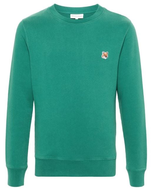 Maison Kitsuné Green Fox Head-Patch Sweatshirt for men