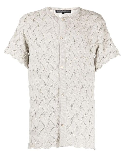 Robyn Lynch White Wave Short-Sleeve Cotton Cardigan for men
