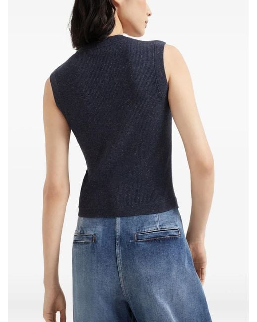 Brunello Cucinelli Blue Button-Down Vest