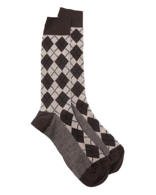 Thom Browne Sokken Met Argyle-Patroon in het Gray voor heren