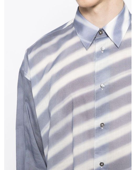 Paul Smith Blue Morning Light-print Cotton Shirt for men
