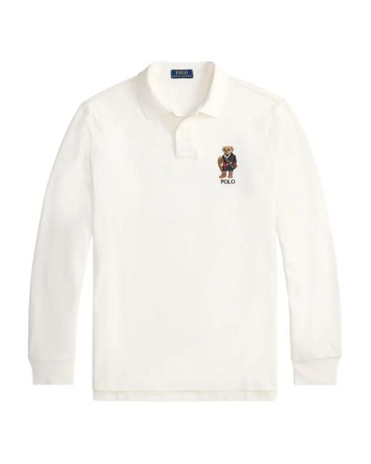 メンズ Polo Ralph Lauren ロングスリーブ ポロシャツ White