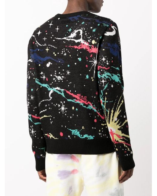 BBCICECREAM Black Paint Splatter-Print Crew Neck Jumper for men