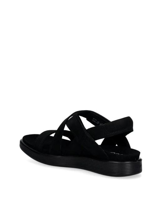 Ecco Black Crossover Touch-Strap Sandals