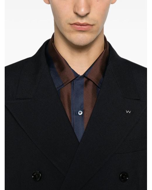 Valentino Garavani Black Veste Croisée À Revers Pointus for men