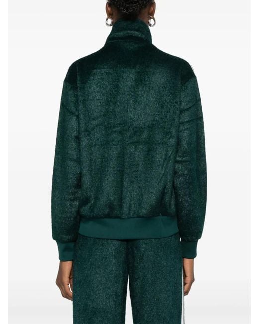 Sudadera a rayas con cremallera Adidas de color Green