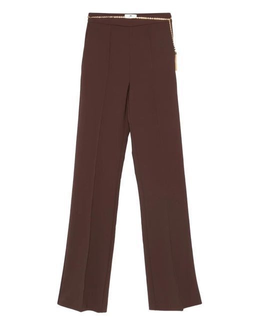 Pantalones con detalle de cadena Elisabetta Franchi de color Brown