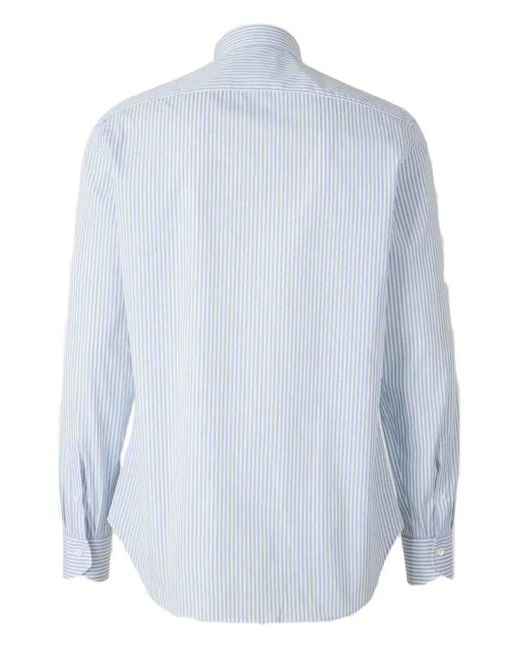 Canali Blue Stripe-Pattern Shirt for men