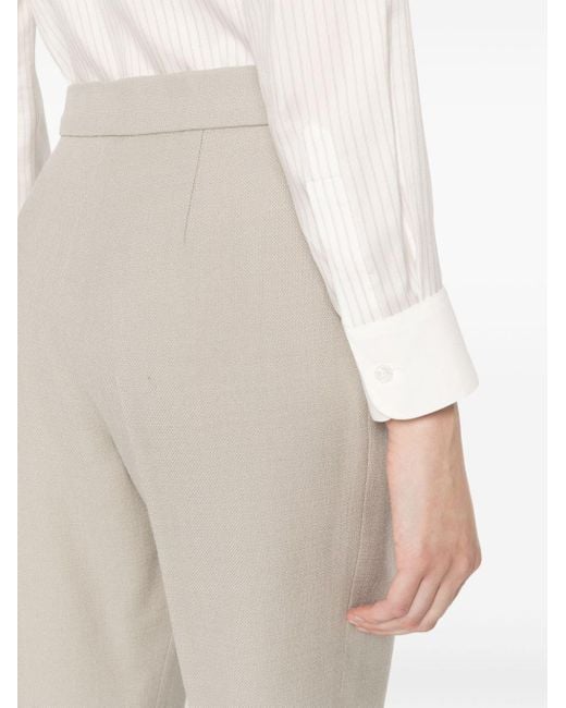 Fendi Gray Wool-blend Cropped Trousers